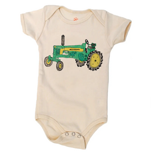 Michigan green tractor onesie