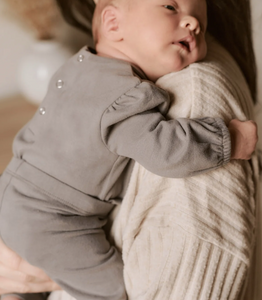 charcoal puff sleeve onesie