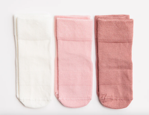 ivory, peony, rose socks
