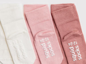 ivory, peony, rose socks