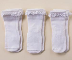 white lace grip socks