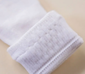 white lace grip socks
