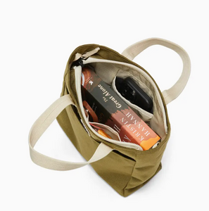 tiny tote in olive