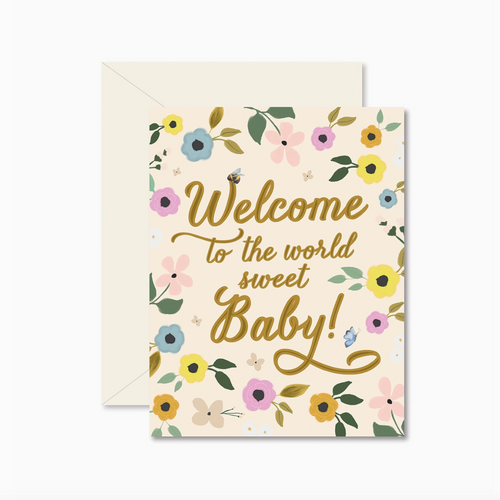 welcome sweet baby card
