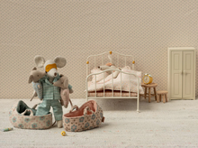 rose baby mouse in carry cot