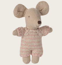 rose baby mouse in carry cot