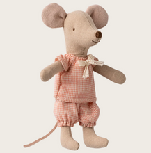 little sister in box pink gingham