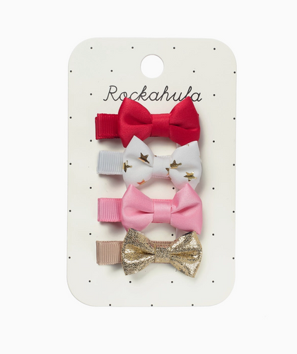 festive mini bow bar clips