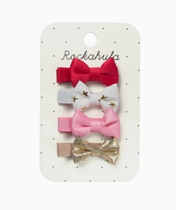festive mini bow bar clips