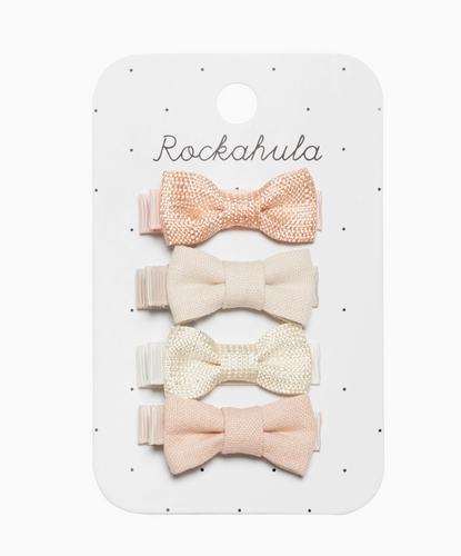 linen mini bow bar clips