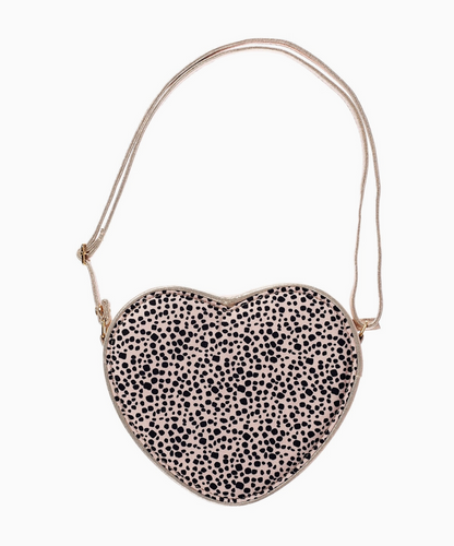 love heart leopard bag