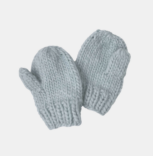bowie gray knit mittens