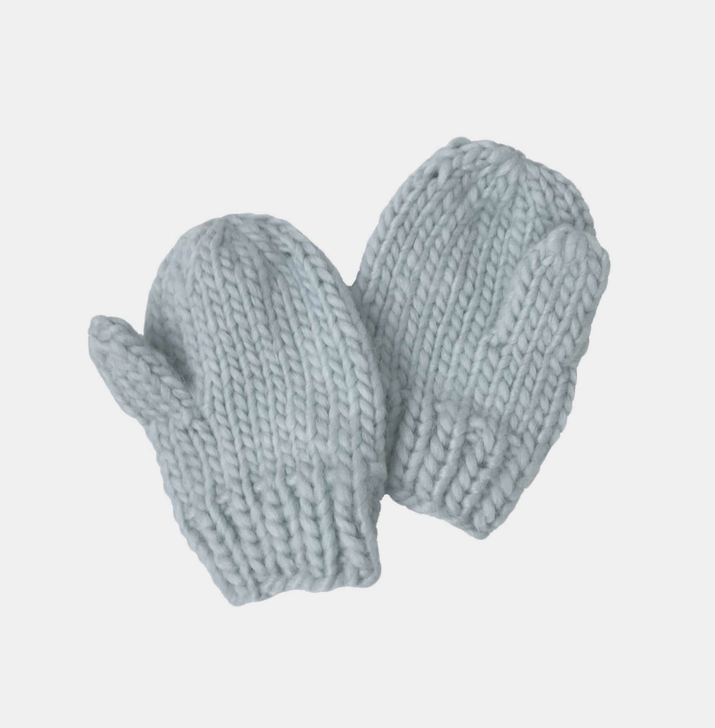 bowie gray knit mittens