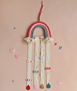 bright rainbow hair clip holder