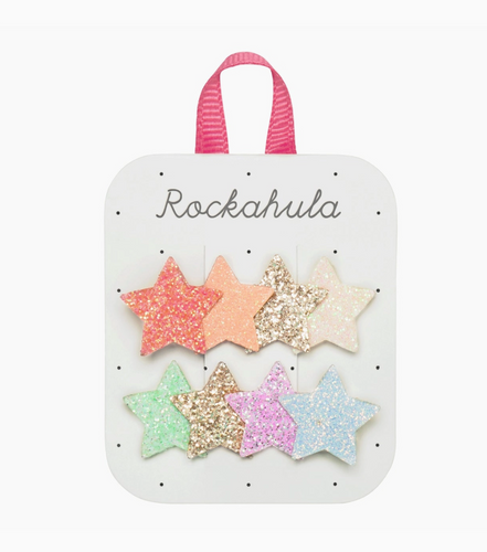 rainbow shimmer glitter clips