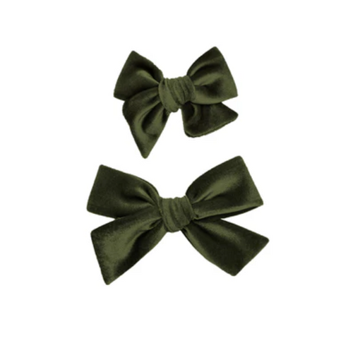velvet hair clip - olive