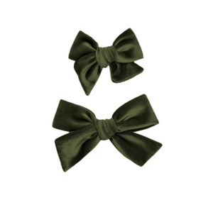 velvet hair clip - olive