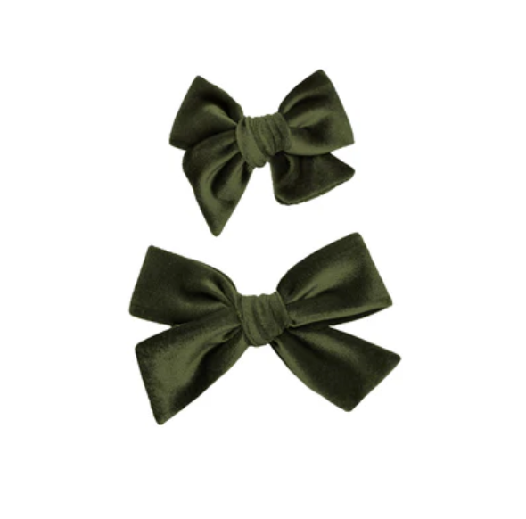 velvet hair clip - olive