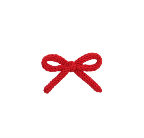crochet bow clip cherry red