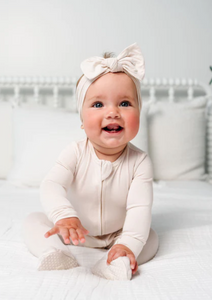 zippered footie in winnie