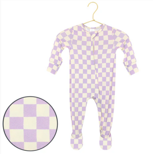zippered footie violet