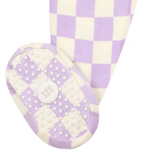 zippered footie violet
