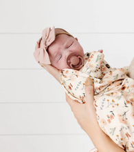 linen bow headband rose