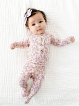linen bow headband lavender
