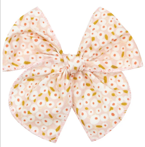 heirloom bow clip - blush floral