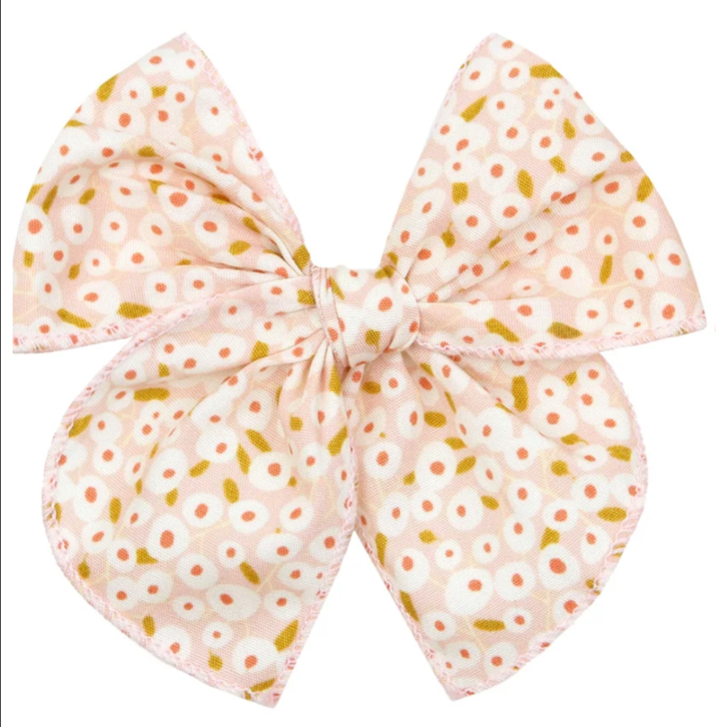 heirloom bow clip - blush floral