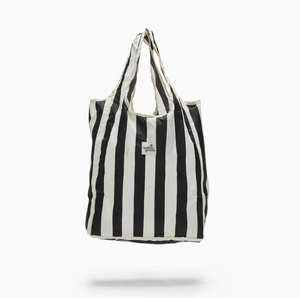 standard reusable bag in black + white stripes