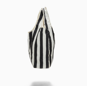 standard reusable bag in black + white stripes