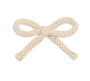 crochet bow clip - oat