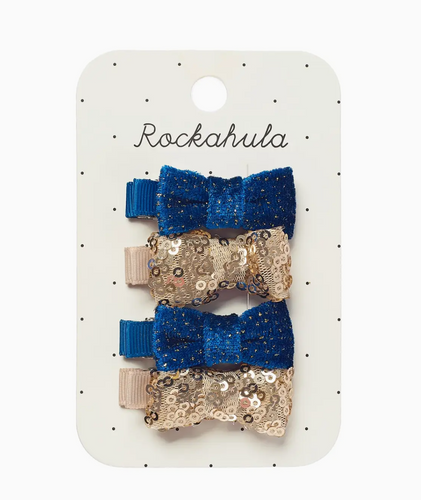 sequin and velvet mini bow clips
