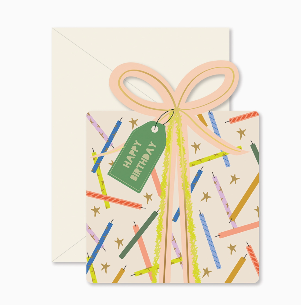 happy birthday gift die-cut card