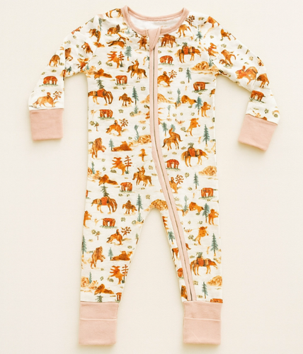 zip romper in western