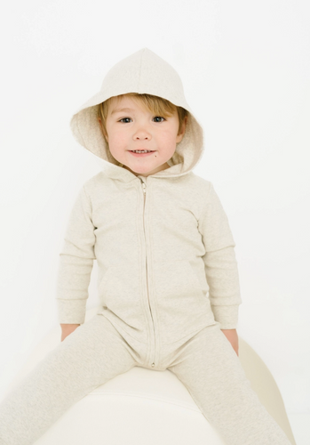 hoodie jumpsuit in oat