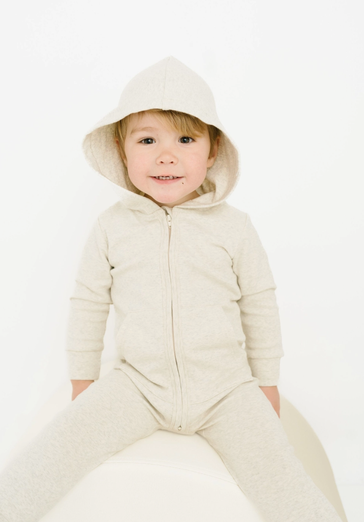 hoodie jumpsuit in oat