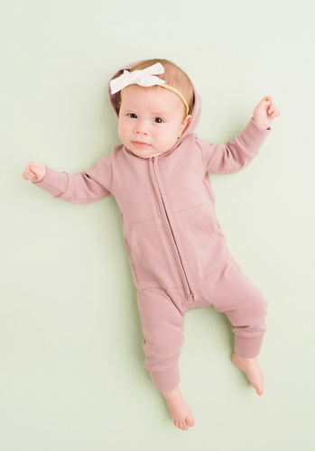hoodie jumpsuit in plum