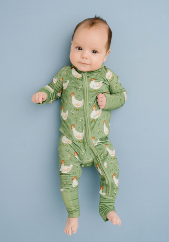 spring chicken zip romper