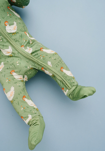 spring chicken zip romper