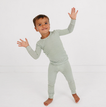 bamboo pajamas in evergreen stripe
