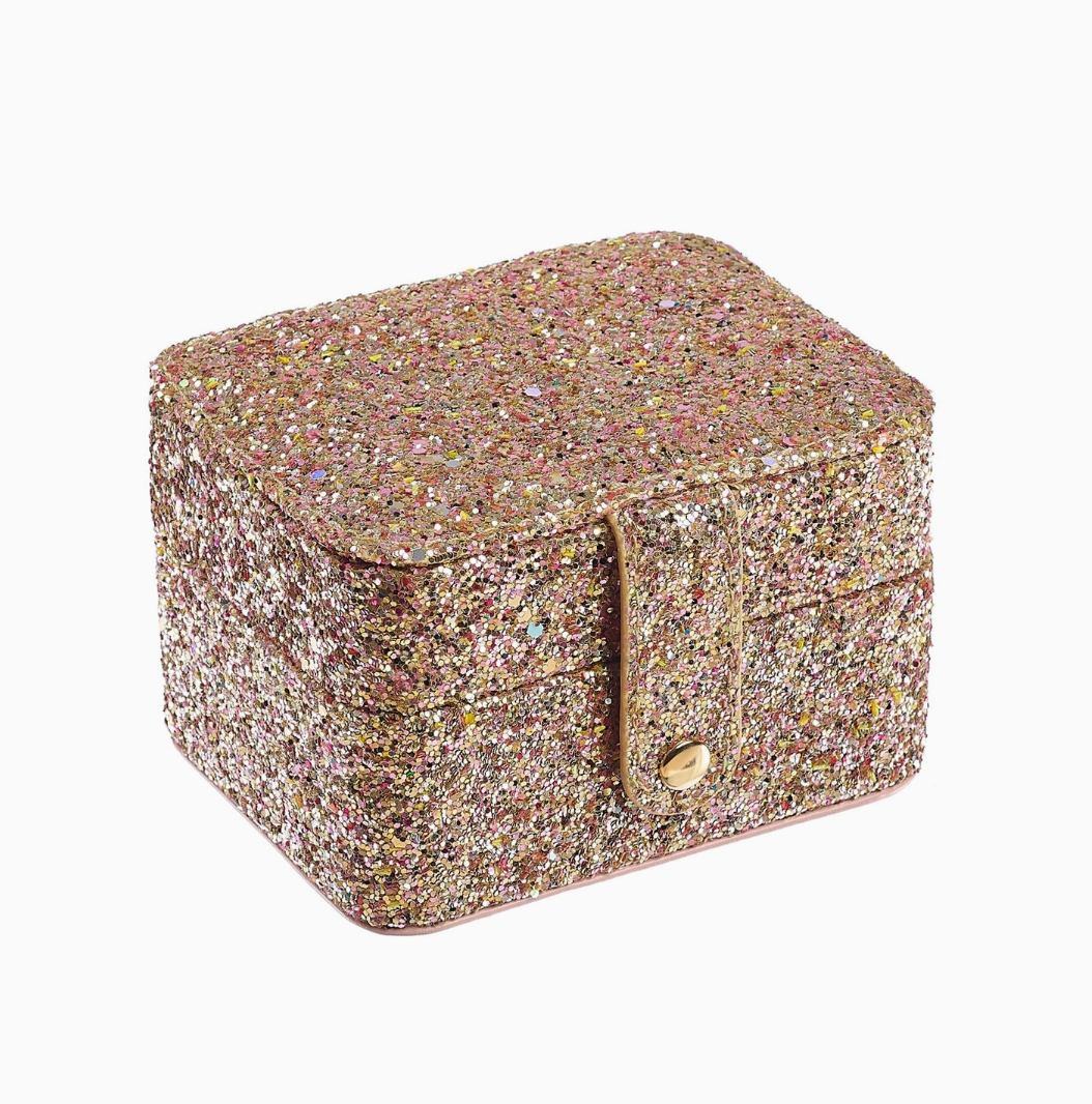 confetti glitter gold jewelry box