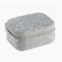 confetti glitter silver mini jewelry box