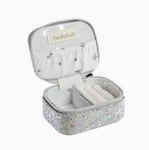 confetti glitter silver mini jewelry box