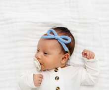 crochet bow headband bluebell