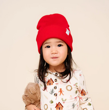 beanie in cherry red