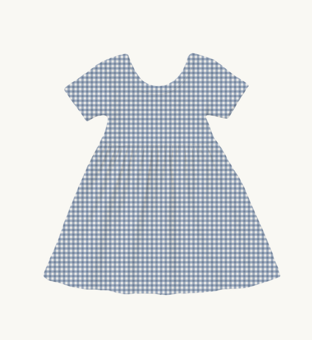 navy plaid twirl dress