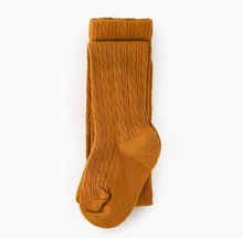 FINAL SALE: mustard cable knit tights