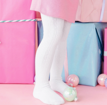 white cable knit tights